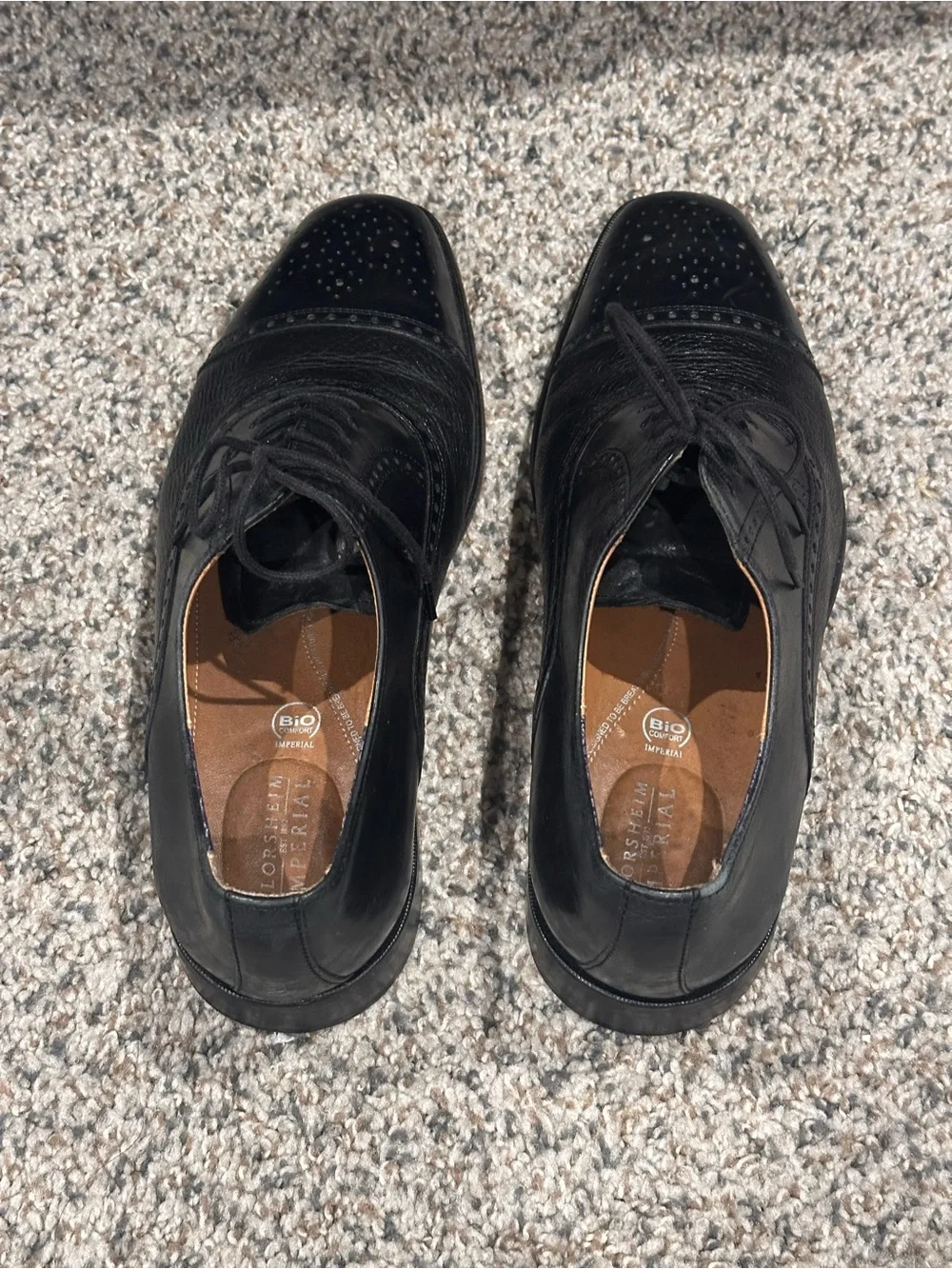 Florsheim Black Leather Wingtip Lace-Up Dress Shoes